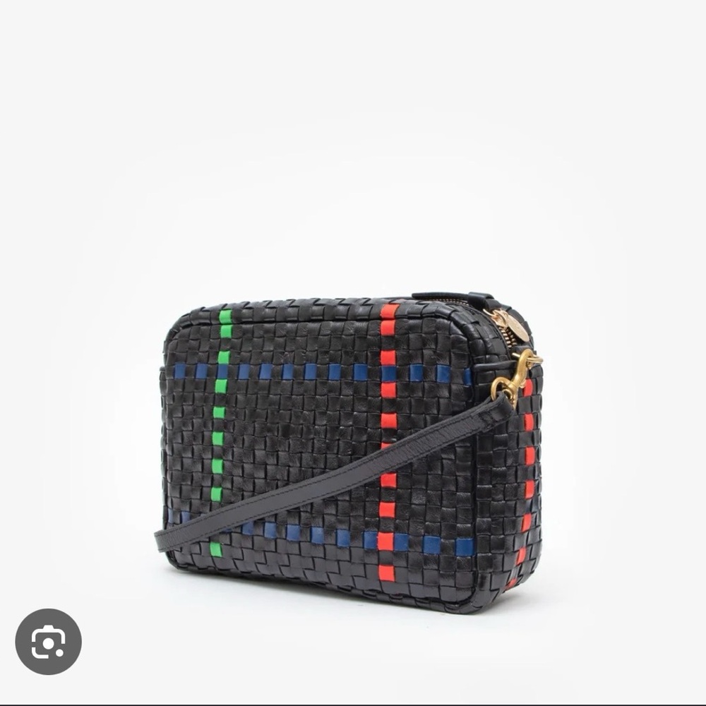 Clare V. Marisol Plaid Black Blue Green Woven Crossbody Bag NWT - Picture 7 of 7